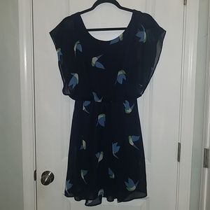 ModCloth Navy dress with bird details